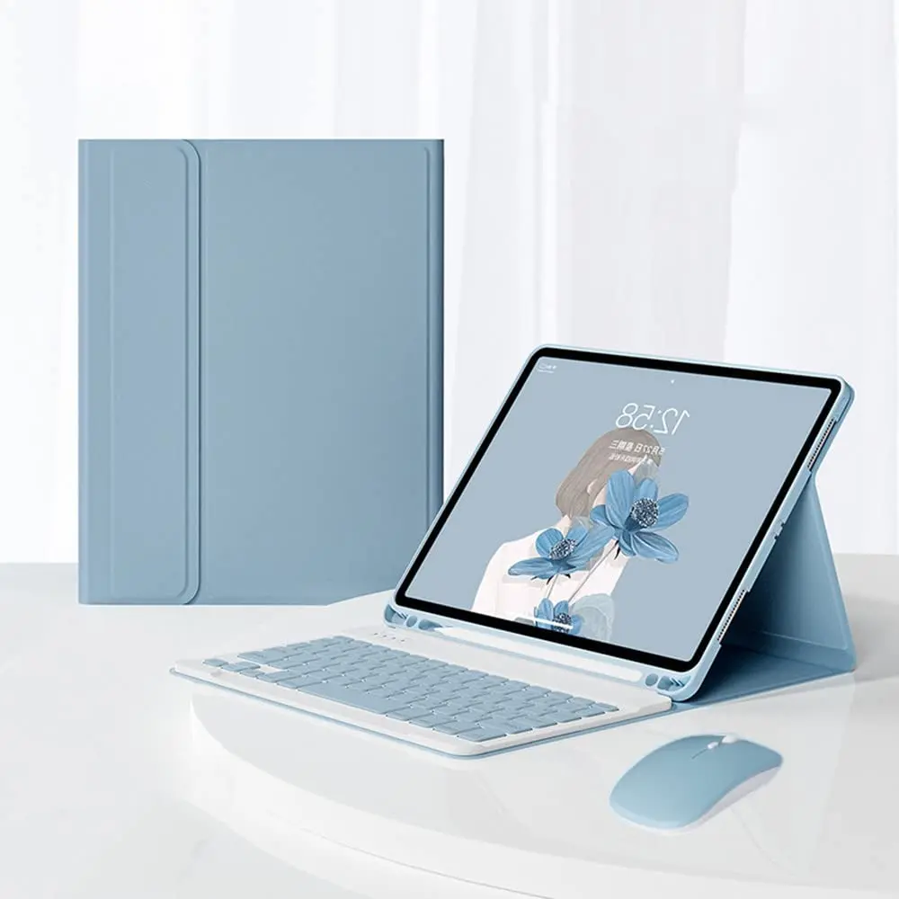 AnMengXinLing Blue Keyboard Case for iPad mini 5 (2019) with Mouse & Pencil Holder | Detachable Bluetooth Folio - view 7