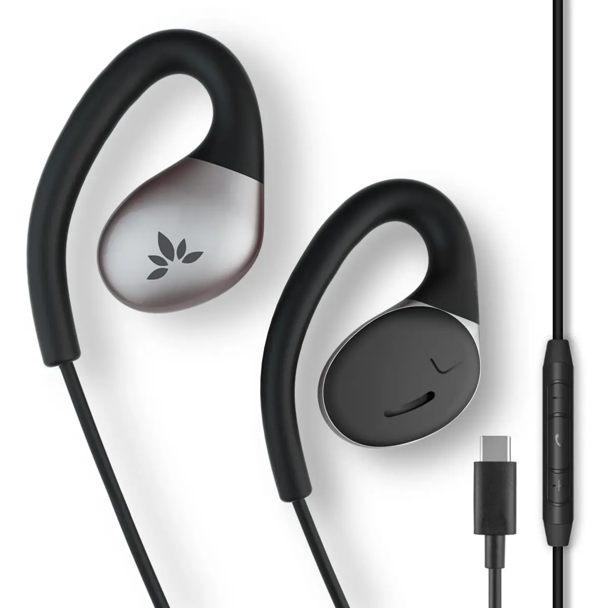 Avantree Resolve USB-C Wired Open-Ear Earbuds with Mic & Over-Ear Hook, Small-Medium Size (1.2m/4ft Cable) - main product image