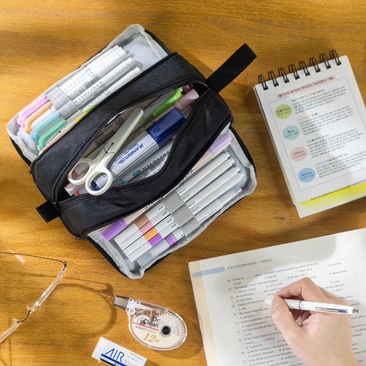 CICIMELON Large Capacity Pen Pencil Case with 4 Compartments | Multi-Slot School Organizer for Teens & Adults - view 2