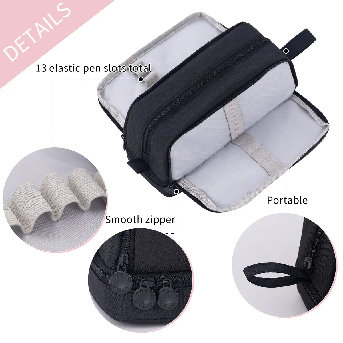 CICIMELON Large Capacity Pen Pencil Case with 4 Compartments | Multi-Slot School Organizer for Teens & Adults - view 4