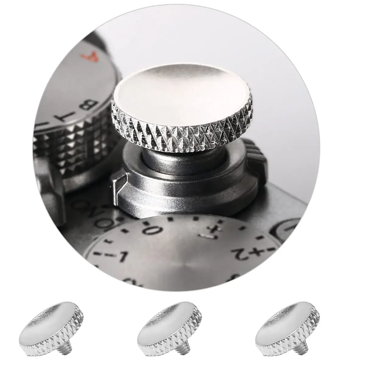 Panzong Metal Shutter Release Button (3 Pack Silver) | Concave Surface for Comfortable Shooting - main product image