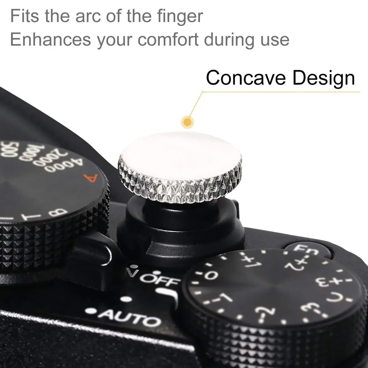 Panzong Metal Shutter Release Button (3 Pack Silver) | Concave Surface for Comfortable Shooting - view 2
