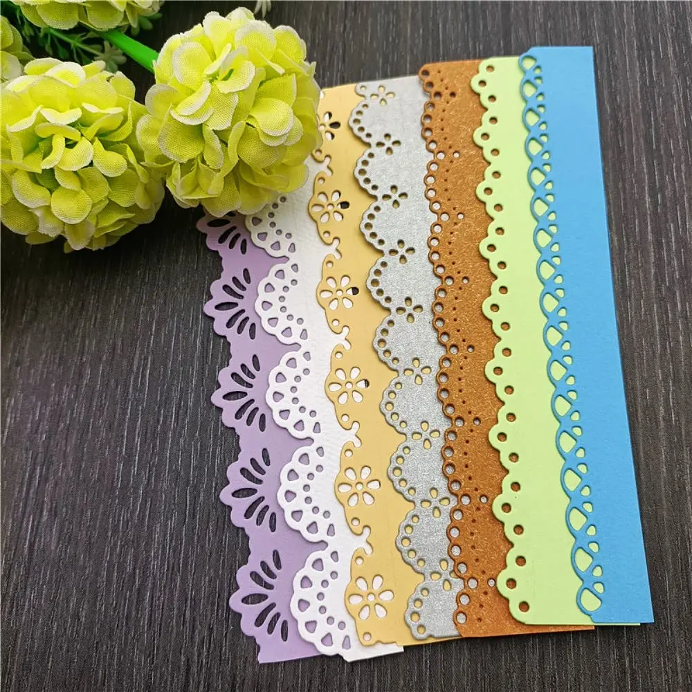 NVZBL 7pcs Flower Lace Cutting Dies Set 15cm (5.9in) | Metal Embossing Stencils for Card Scrapbooking - view 5