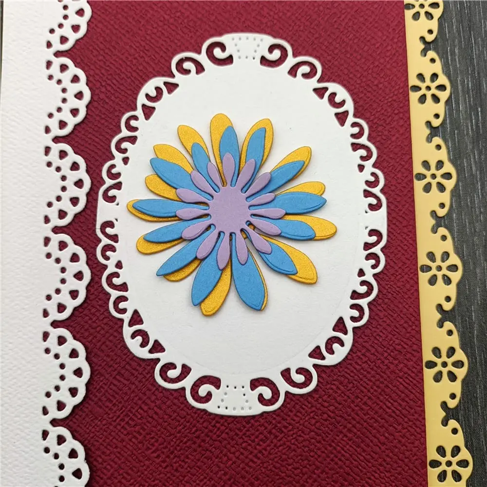NVZBL 7pcs Flower Lace Cutting Dies Set 15cm (5.9in) | Metal Embossing Stencils for Card Scrapbooking - view 6