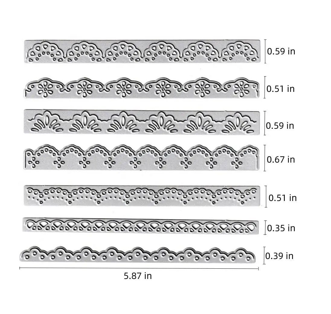 NVZBL 7pcs Flower Lace Cutting Dies Set 15cm (5.9in) | Metal Embossing Stencils for Card Scrapbooking - view 2