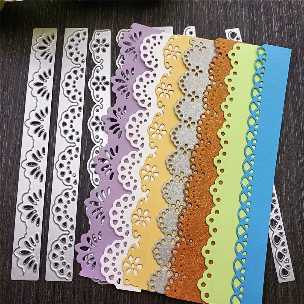 NVZBL 7pcs Flower Lace Cutting Dies Set 15cm (5.9in) | Metal Embossing Stencils for Card Scrapbooking - view 3