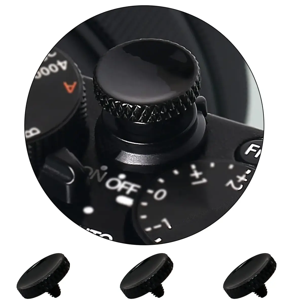 Panzong Black 3 Pcs Soft Shutter Release Button | Pure Copper Camera Shutter Button for Fujifilm, Leica, Nikon, Canon - main product image