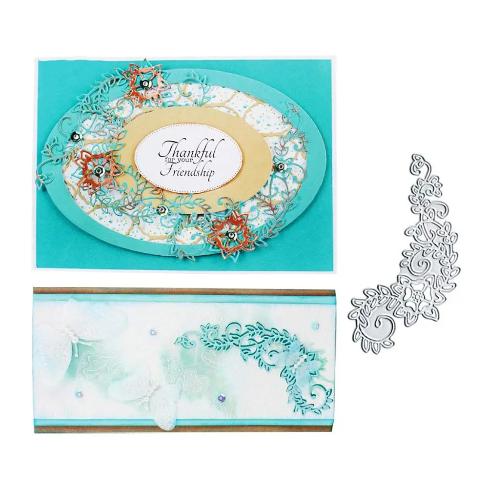 NVZBL Flower Corner Lace Cutting Dies Metal Embossing Stencils Template Mould 5.94 cm x 10.99 cm | DIY Craft Album Paper Card Decor - main product image