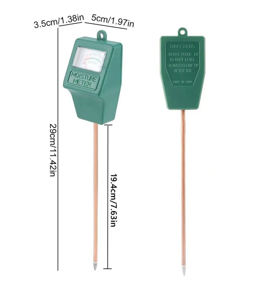 Hathdia Soil Moisture Meter 2 Pack | 19.3cm (7.6 Inch) Probe | No Battery Needed - view 6