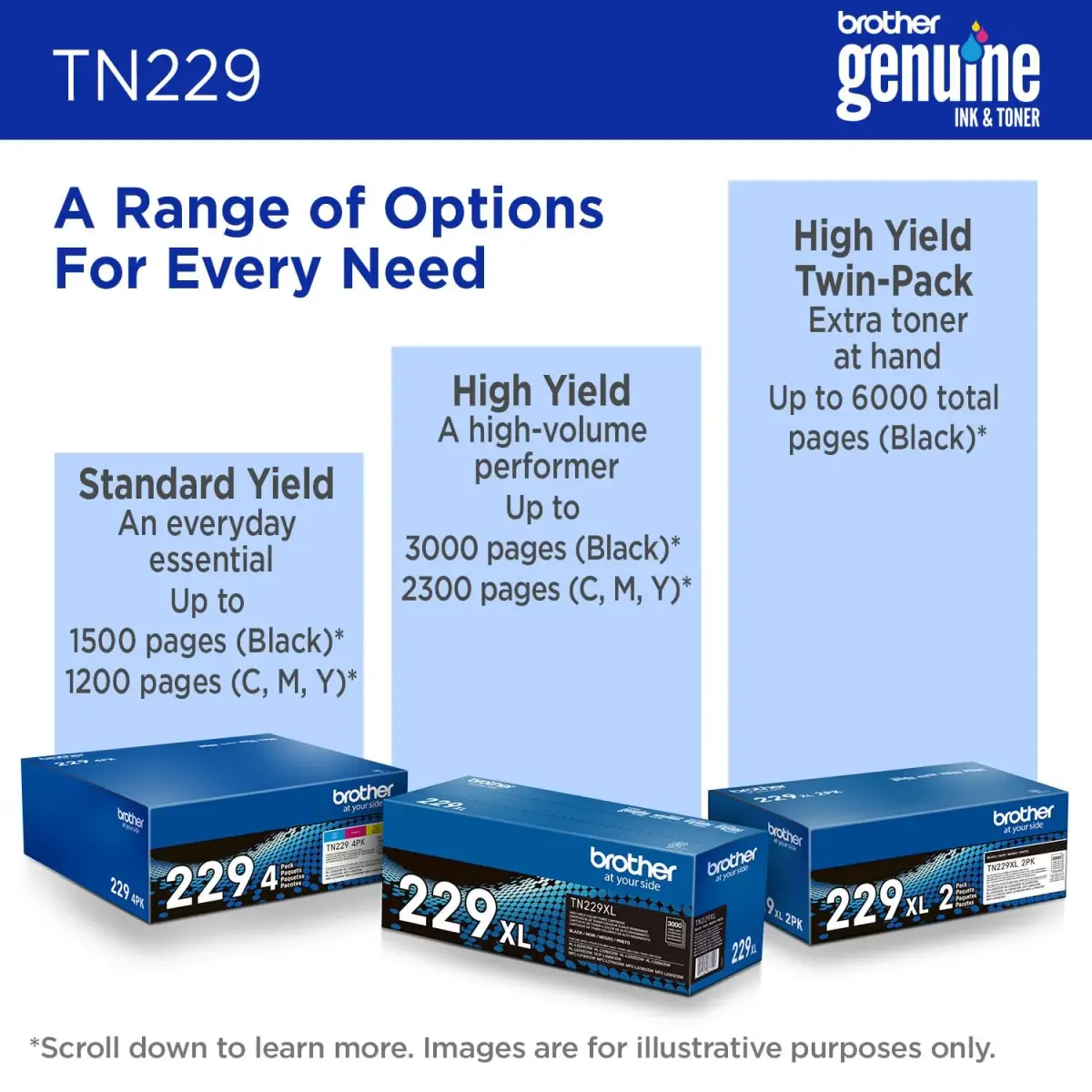 Brother Genuine TN229BK Black Standard Yield Toner Cartridge 1500 Pages | Laser Quality Prints - view 6