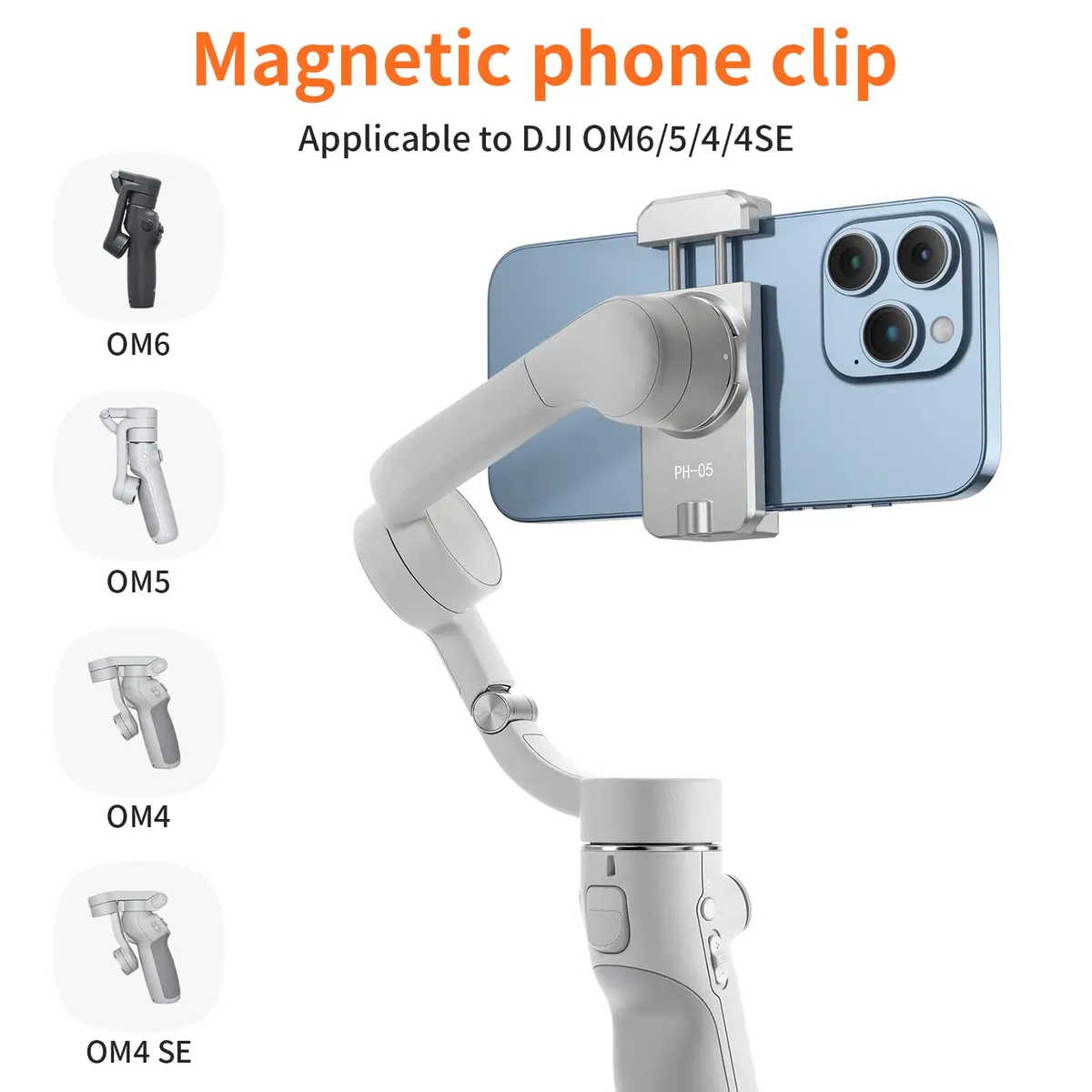 VRIG Select Magnetic Cell Phone Clamp for DJI OM | Metal, Portable, 1/4" Screw, Cold Shoe, 56.5g, Compatible with DJI Osmo Mobile 8/7/6/5 - view 4