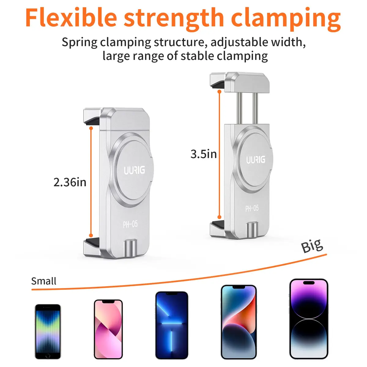 VRIG Select Magnetic Cell Phone Clamp for DJI OM | Metal, Portable, 1/4" Screw, Cold Shoe, 56.5g, Compatible with DJI Osmo Mobile 8/7/6/5 - view 2