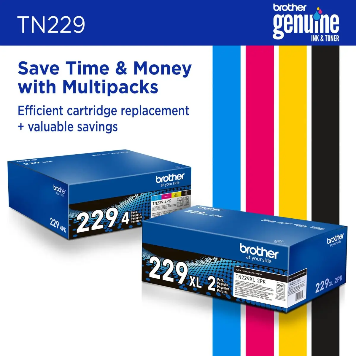 Brother Genuine TN229Y Yellow Standard Yield Toner Cartridge | Prints up to 1,200 Pages - view 6