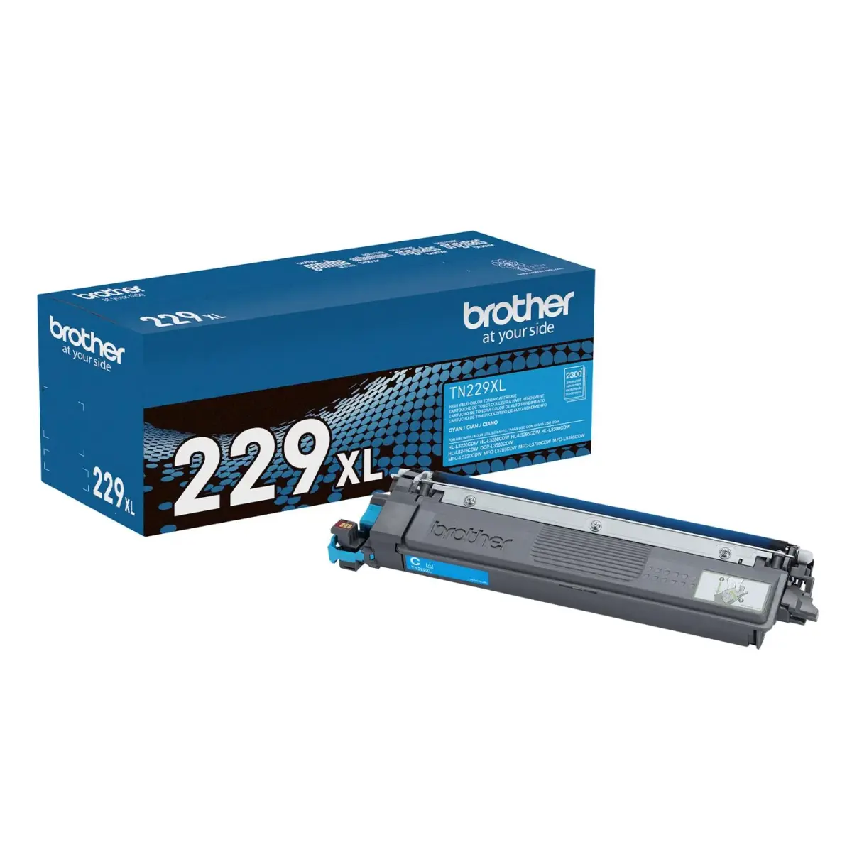 Brother Genuine TN229XLC Cyan High Yield Toner Cartridge 2300 Pages | OEM Quality for Laser Printers - main product image