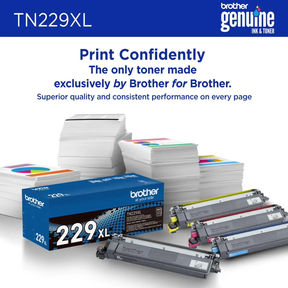Brother Genuine TN229XLC Cyan High Yield Toner Cartridge 2300 Pages | OEM Quality for Laser Printers - view 3