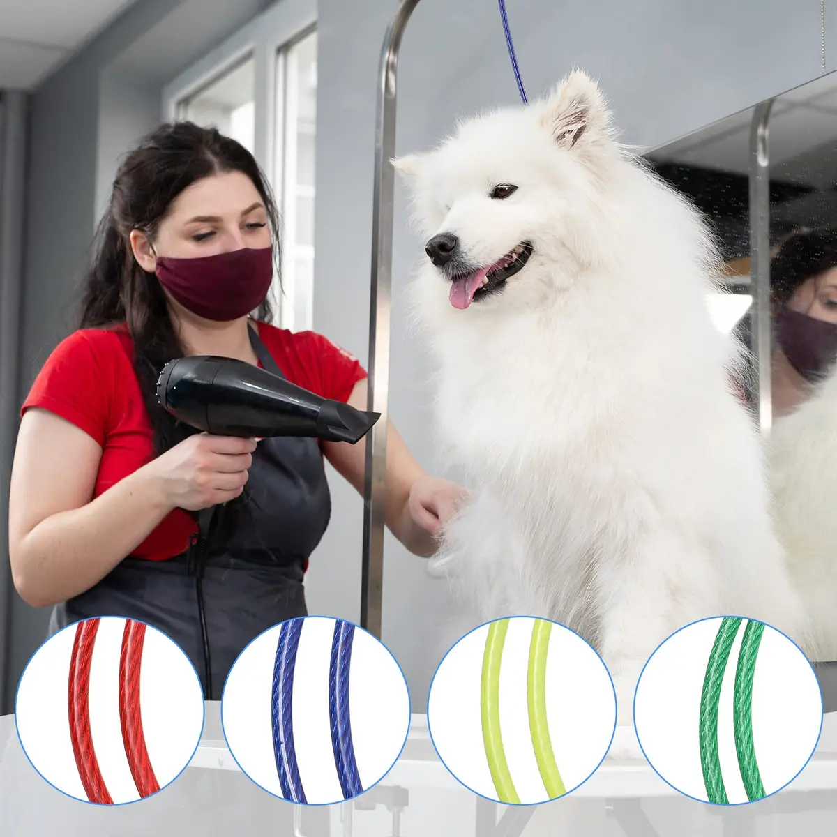 Chunful Dog Grooming Loop Noose 62cm | Waterproof Restraint Loop for Pet Bathing & Grooming - view 7