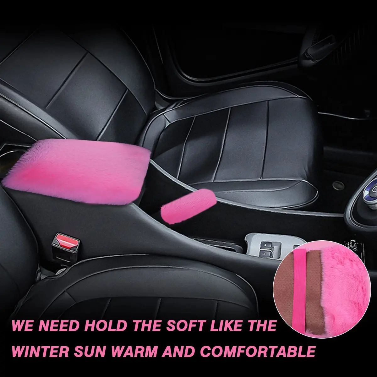 Wazzh Fluffy 15 inch Steering Wheel Cover Set | Girly Car Accessories for Women - view 3