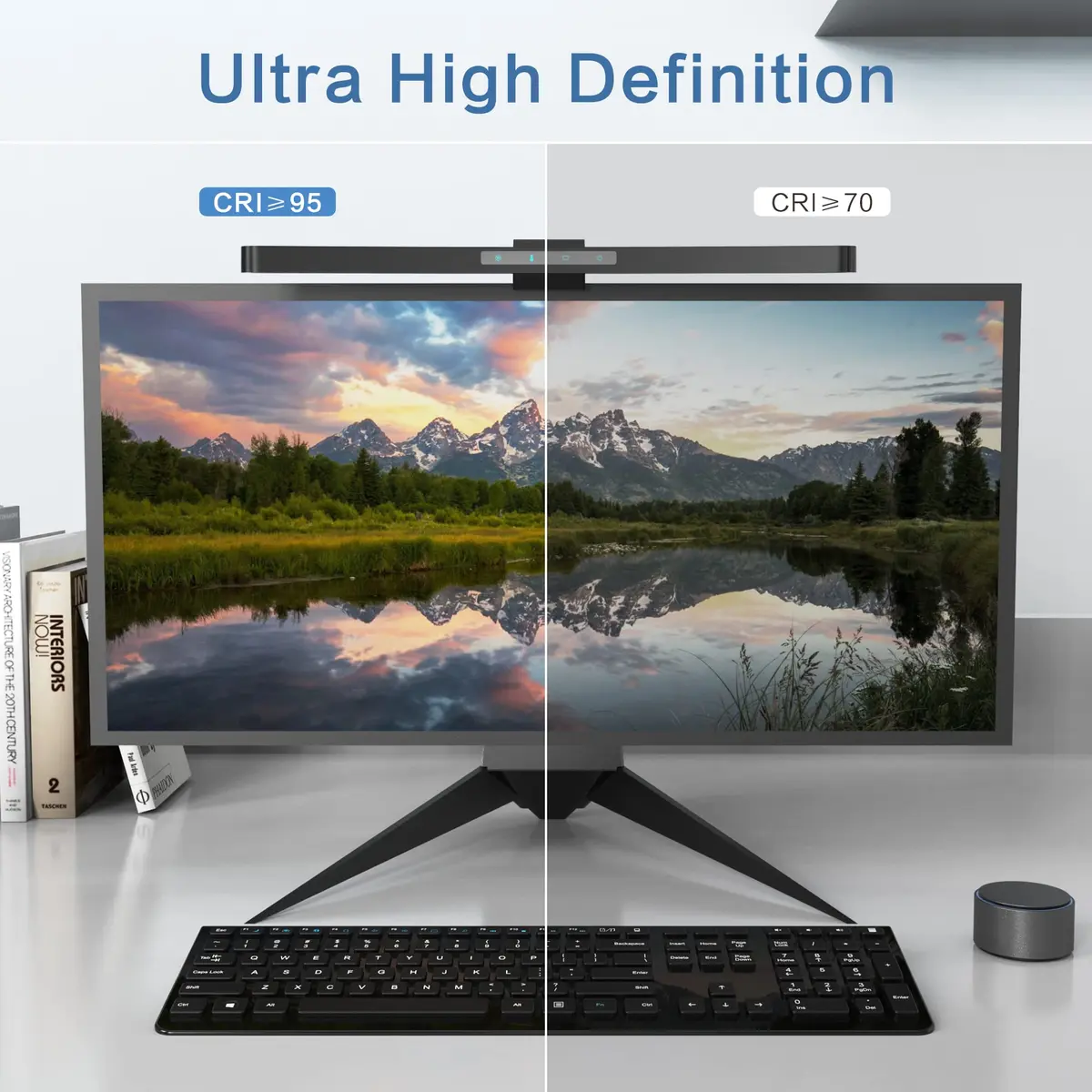ONWAY Curved Monitor Light Bar with Wireless Remote, Black 42cm (16.5 inches) | Eye-Care Screen Lighting for Home Office - view 3