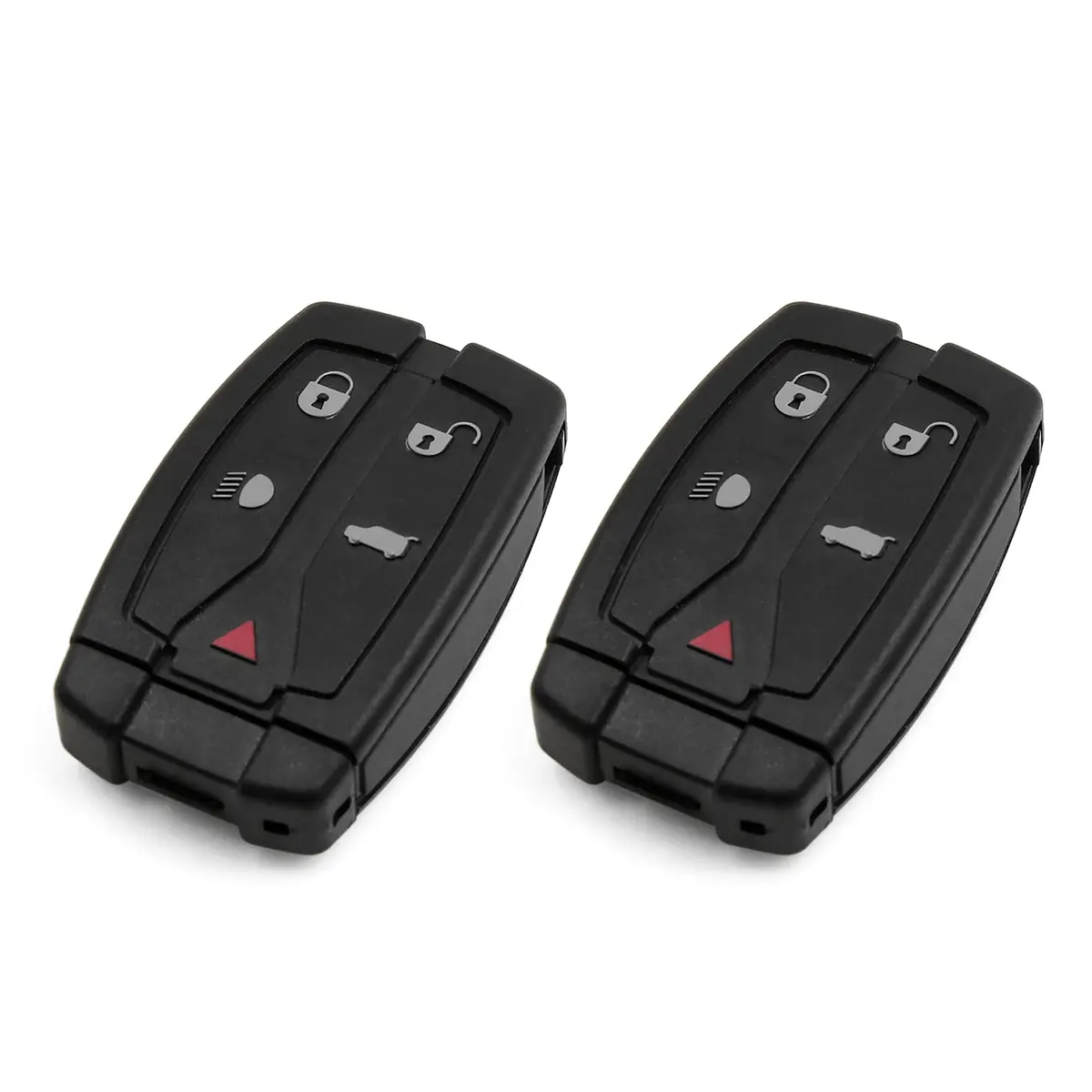 X AUTOHAUX Car Key Shell Case for Land Rover Freelander Discovery 2 | 2pcs 5 Buttons, Black, Plastic & Metal - main product image