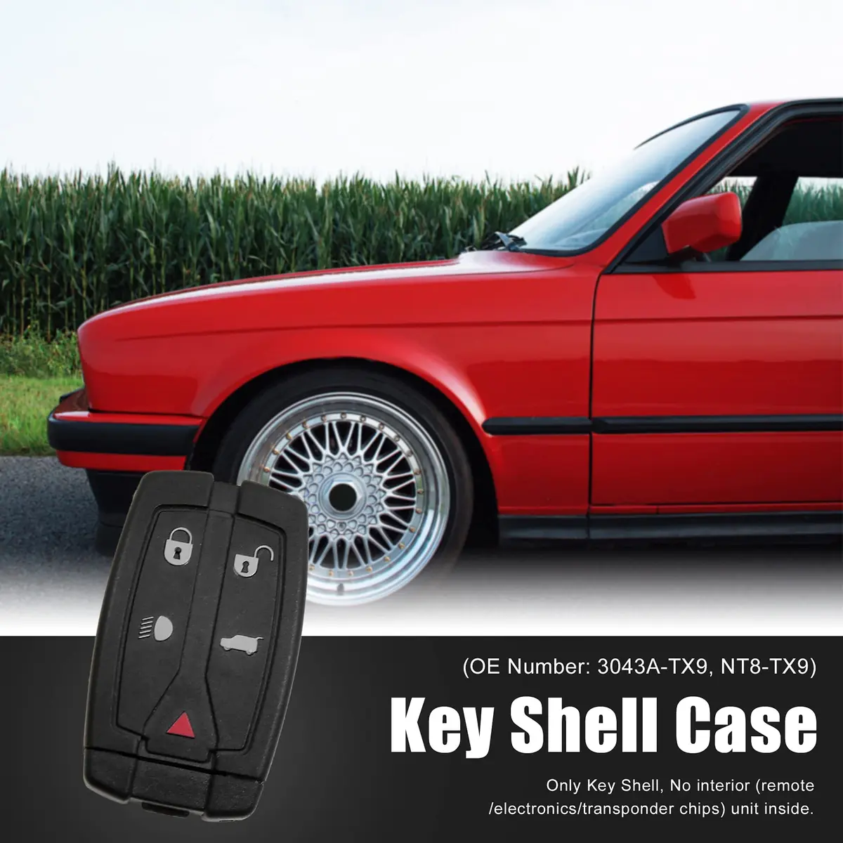 X AUTOHAUX Car Key Shell Case for Land Rover Freelander Discovery 2 | 2pcs 5 Buttons, Black, Plastic & Metal - view 2