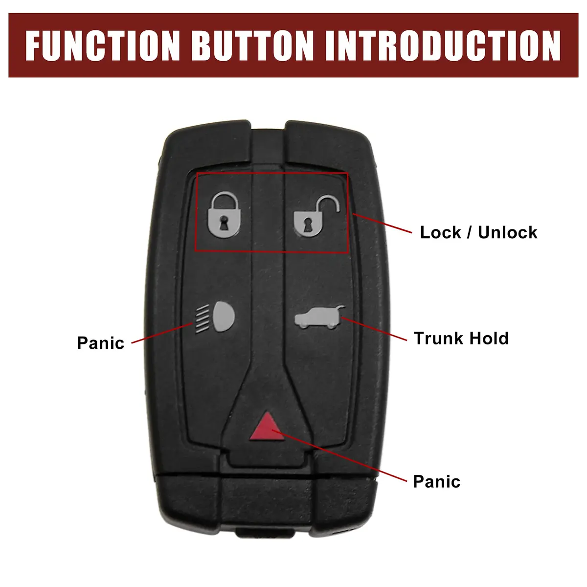 X AUTOHAUX Car Key Shell Case for Land Rover Freelander Discovery 2 | 2pcs 5 Buttons, Black, Plastic & Metal - view 3