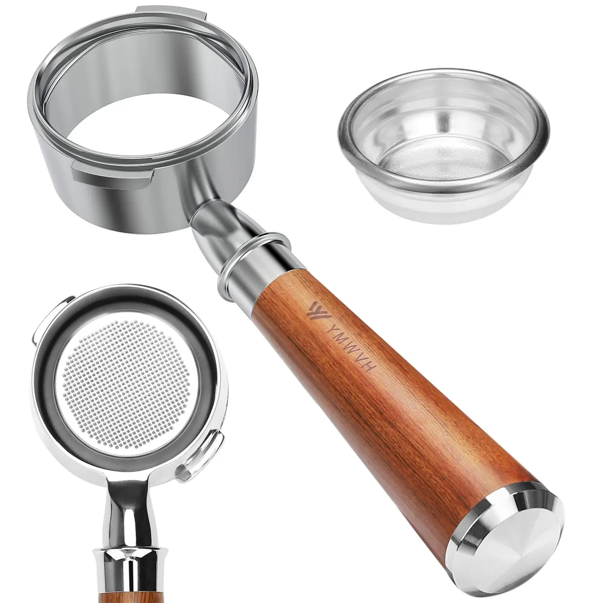 YMWVH 58mm Bottomless Portafilter 2 Ears for Gaggia Espresso Machines | Perfect Extraction & Durability - main product image