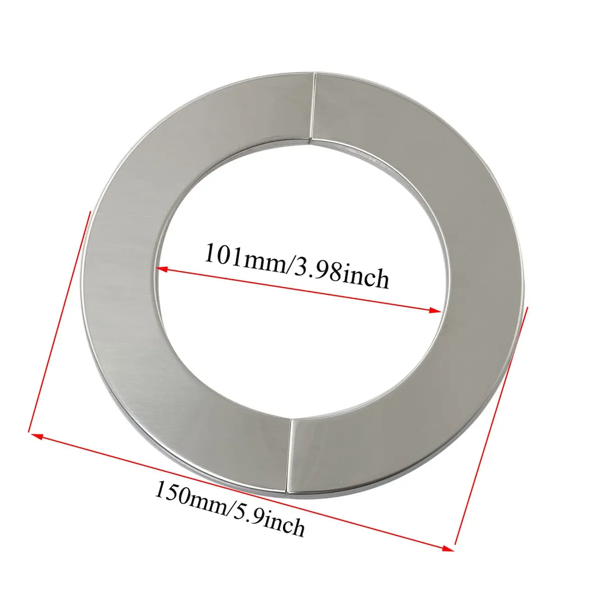 PZRT 2pcs Wall Split Flange 101mm Stainless Steel | Rust-Resistant Pipe Cover for Pipes - view 2