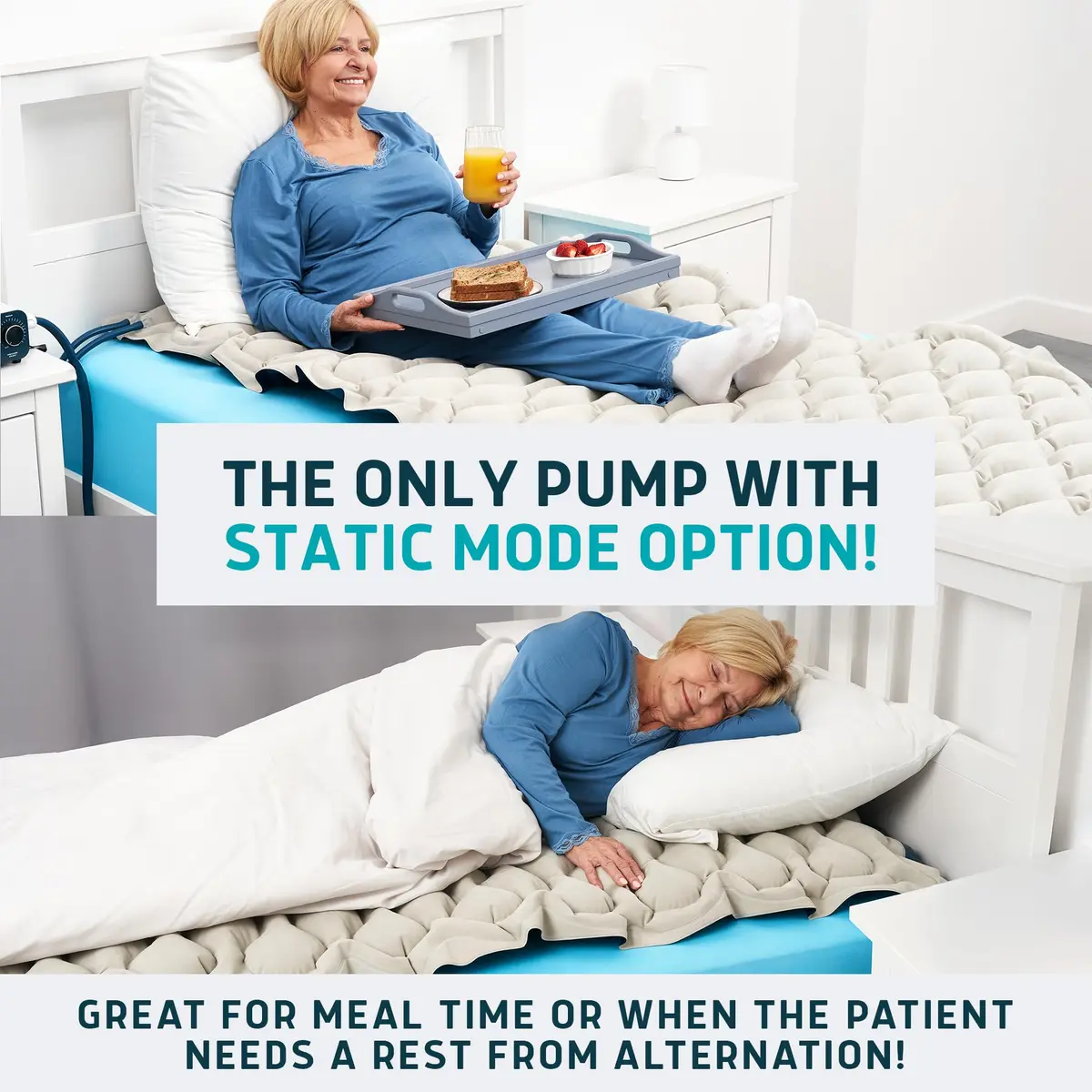 Lunderg Alternating Air Pressure Mattress Pad with Static Mode & Flocking | Bed Sore Prevention & Comfort - view 8