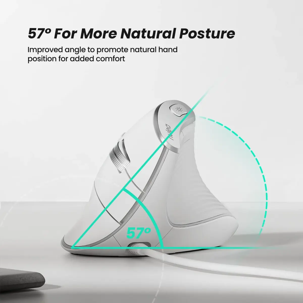 Nulea M504 Wired Vertical Ergonomic Mouse with 4-Level DPI & 11 RGB Modes | 191g (0.42 lb) - view 3