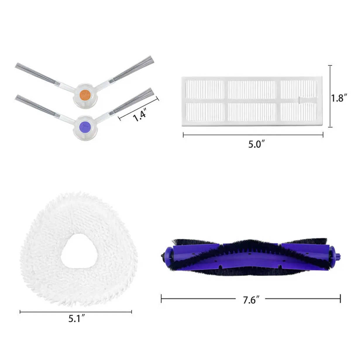 Rinakou Replacement Accessories Kit for Narwal Freo Robot Vacuum | 9 pcs, Deep Cleaning, Easy Install, Well-Compatible (70-120 chars) - view 2