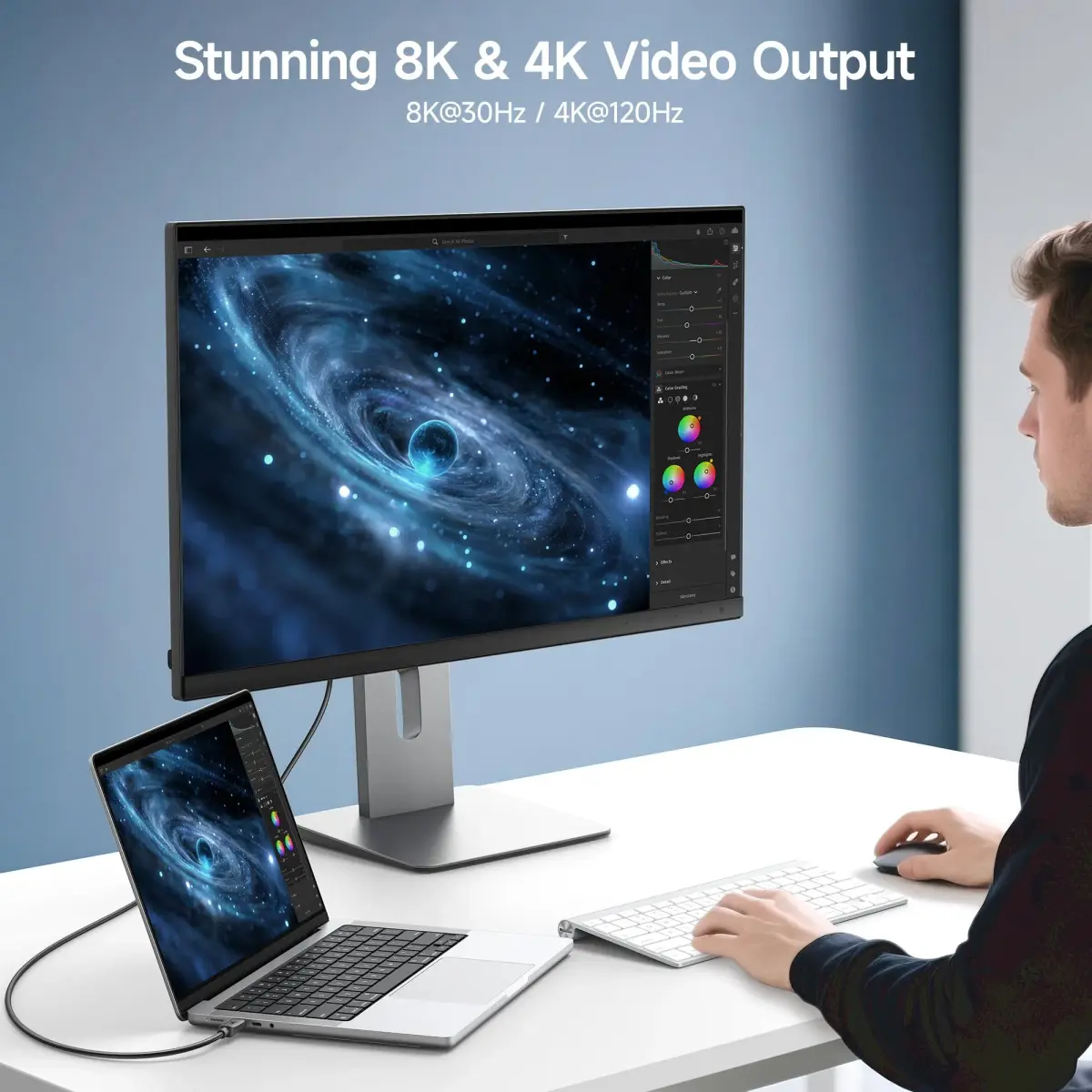 Cable Matters 20Gbps USB C to USB C Monitor Cable 0.9m (3ft) | Supports 8K@30Hz, 4K@120Hz Video, 240W Charging, 20Gbps Data - view 3