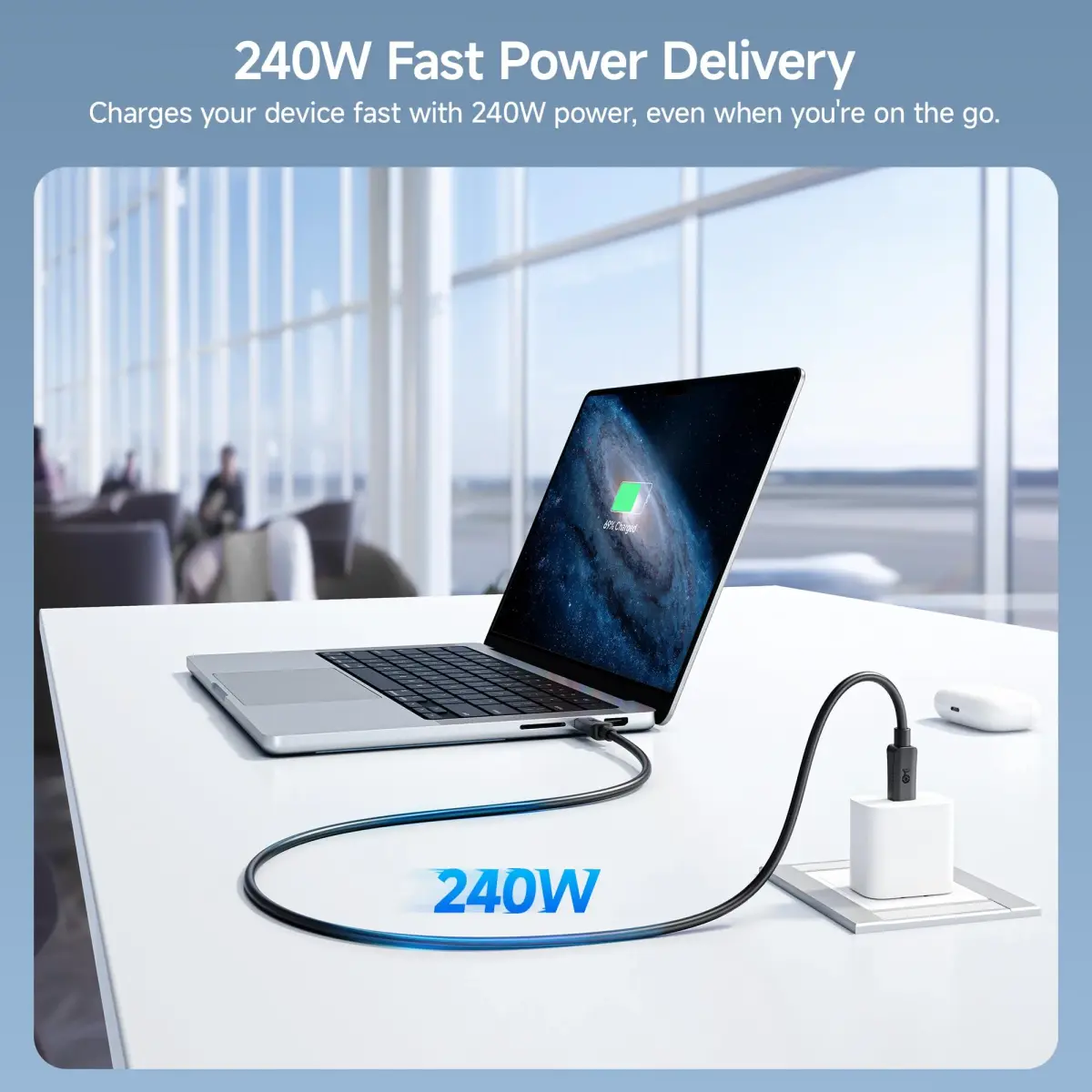 Cable Matters 20Gbps USB C to USB C Monitor Cable 0.9m (3ft) | Supports 8K@30Hz, 4K@120Hz Video, 240W Charging, 20Gbps Data - view 4