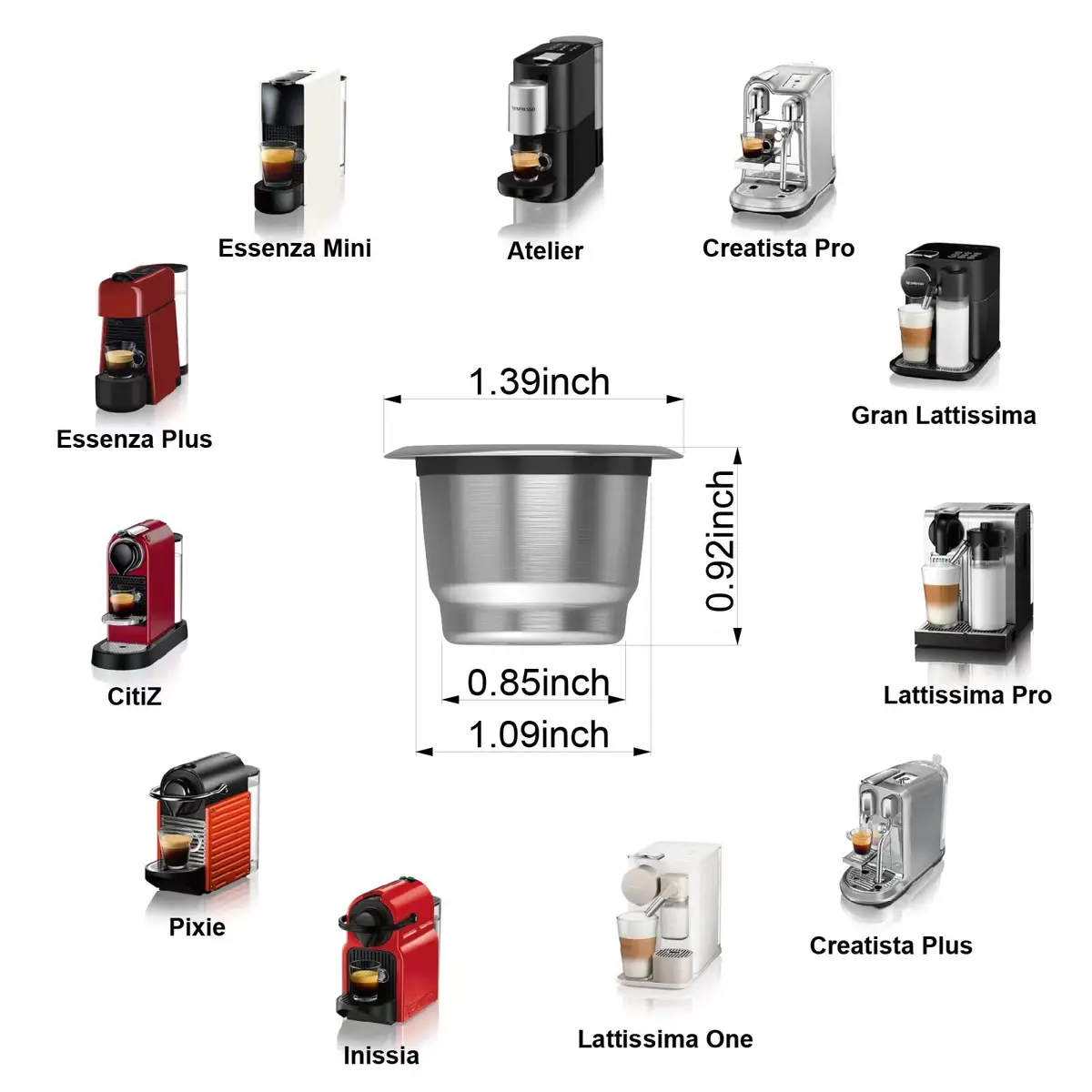 Triplot Reusable Coffee Pods for Nespresso OriginalLine (1 Capsule + 50 Lids) | Stainless Steel Filter - view 5