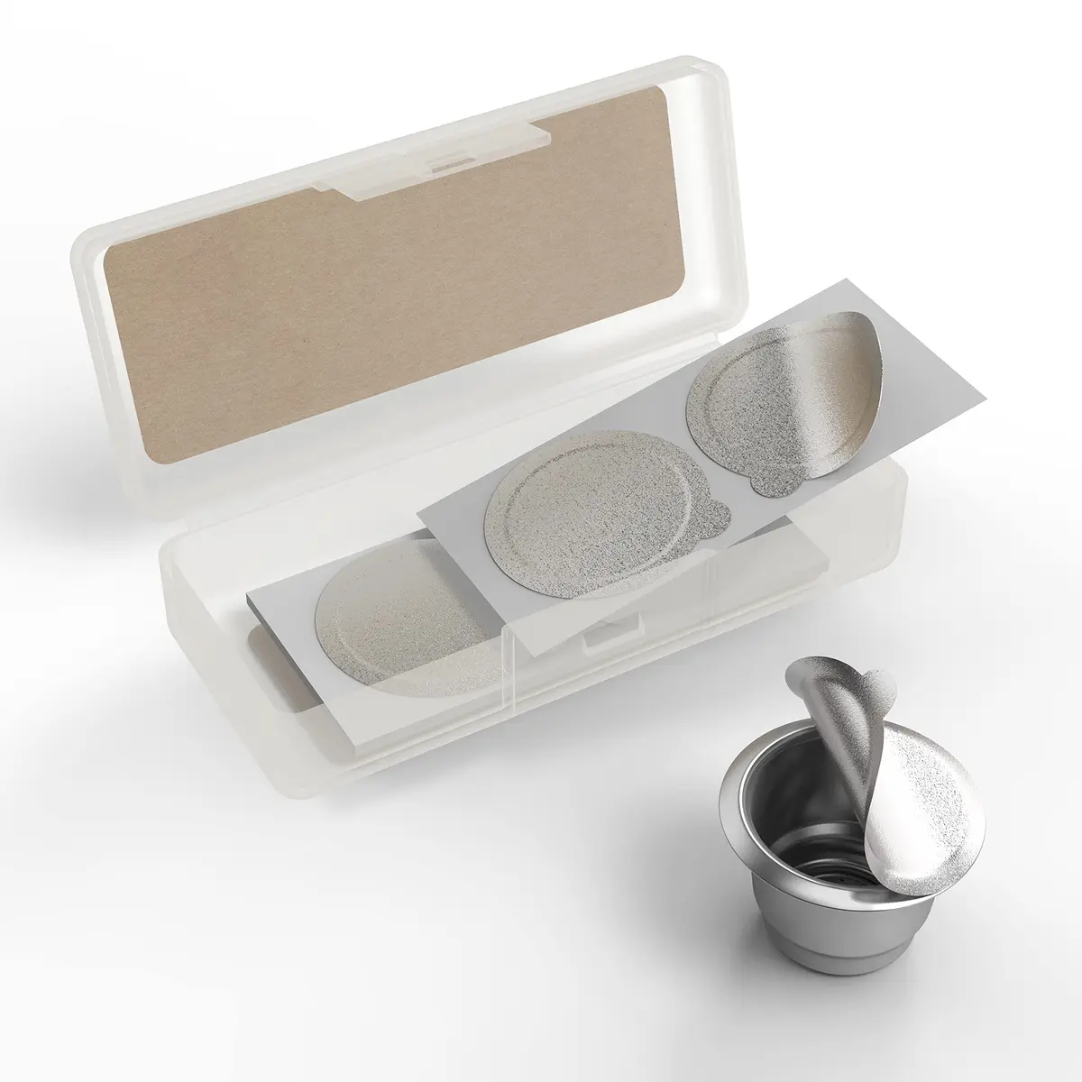 Triplot Reusable Coffee Pods for Nespresso OriginalLine (1 Capsule + 50 Lids) | Stainless Steel Filter - view 2