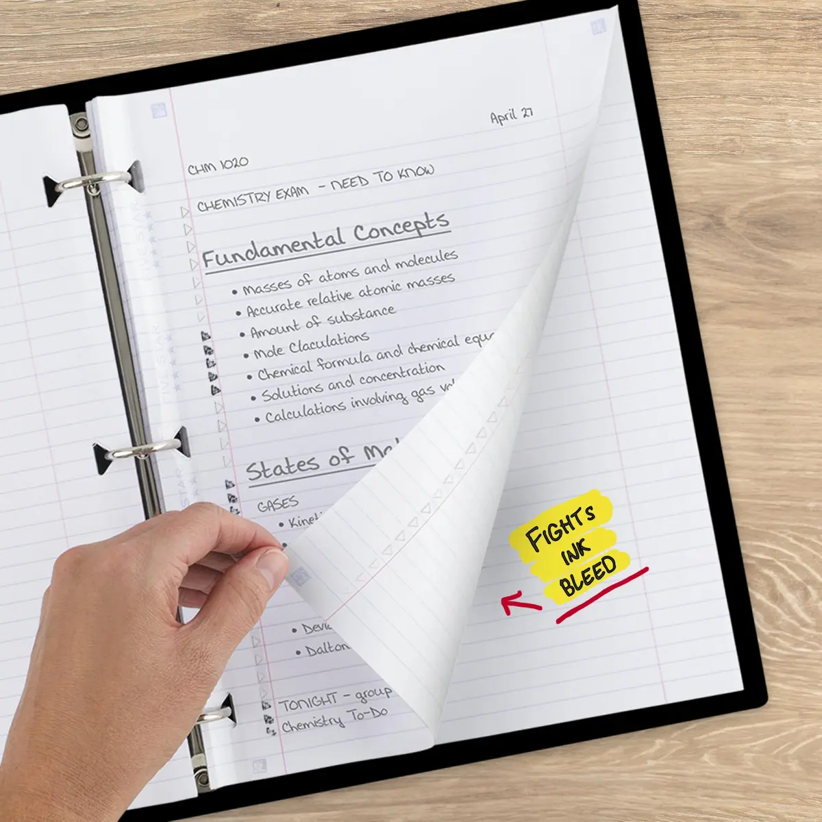 Five Star Reinforced College Ruled Loose Leaf Paper 8.5" x 11" | Lasts All Year, Fights Ink Bleed - view 4
