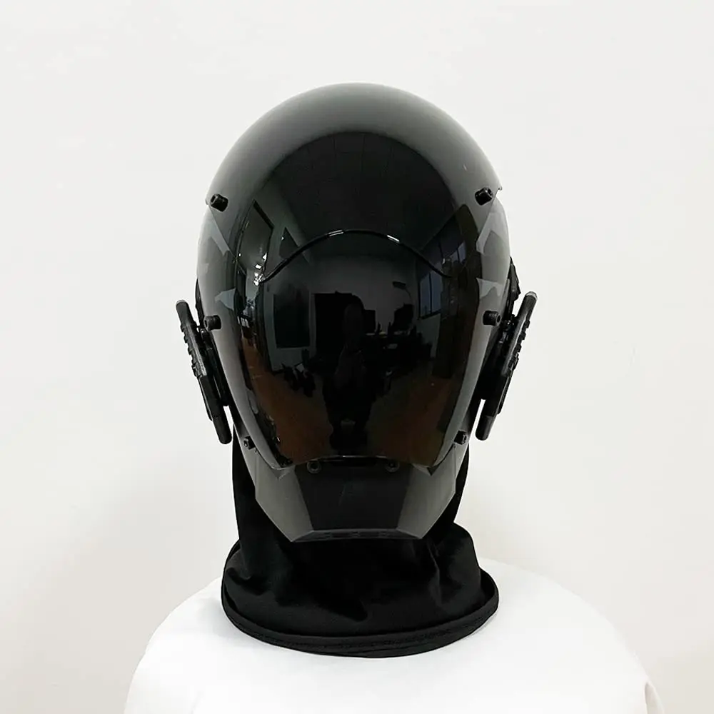 KYEDAY Punk Cosplay Mask for Men | Black Polycarbonate Cyberpunk Halloween Mask - view 6