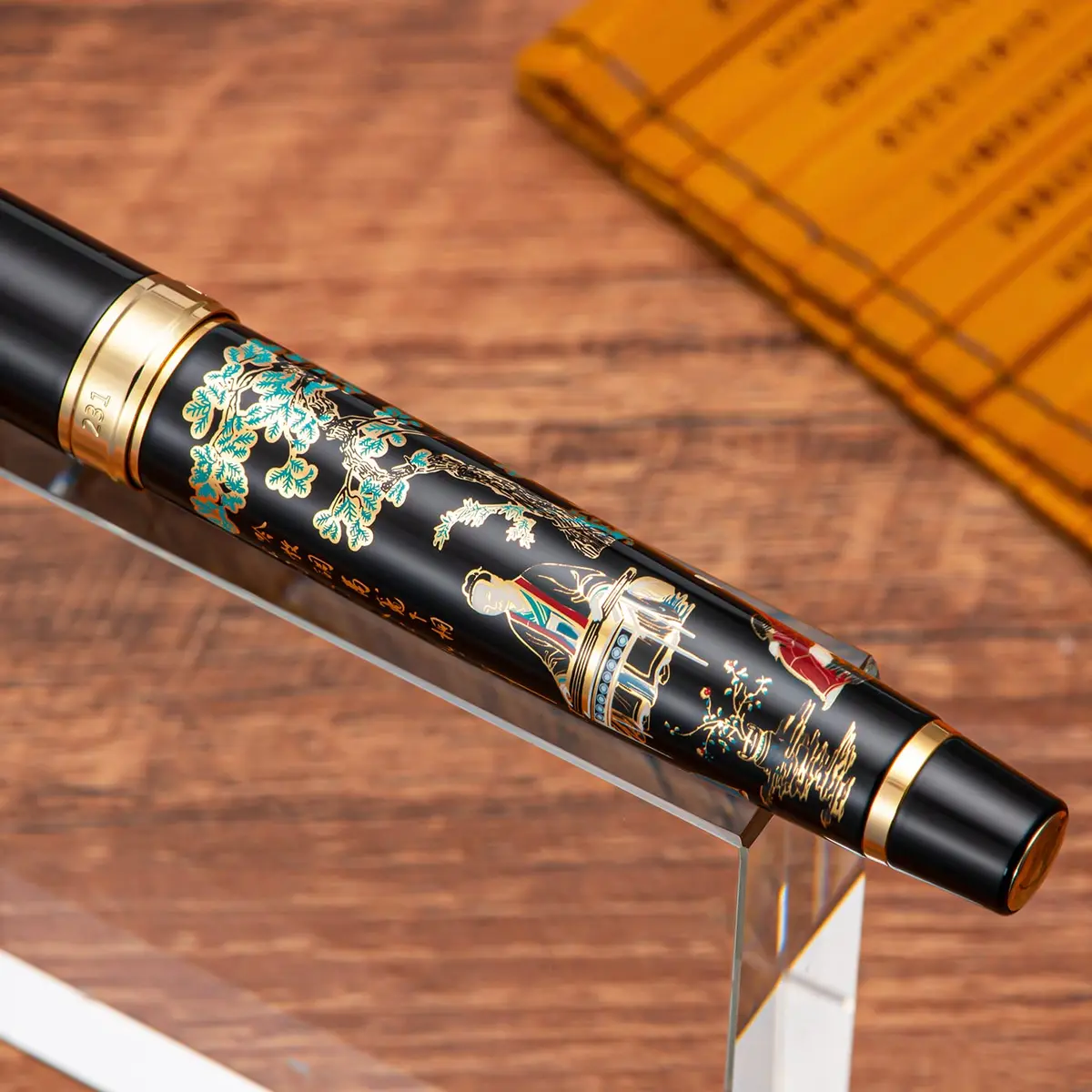 HONG DIAN 231 Chinese Classical Fountain Pen Fine Gold Nib 0.5mm (136mm) | Smooth Writing Pen with Ink Converter - view 8