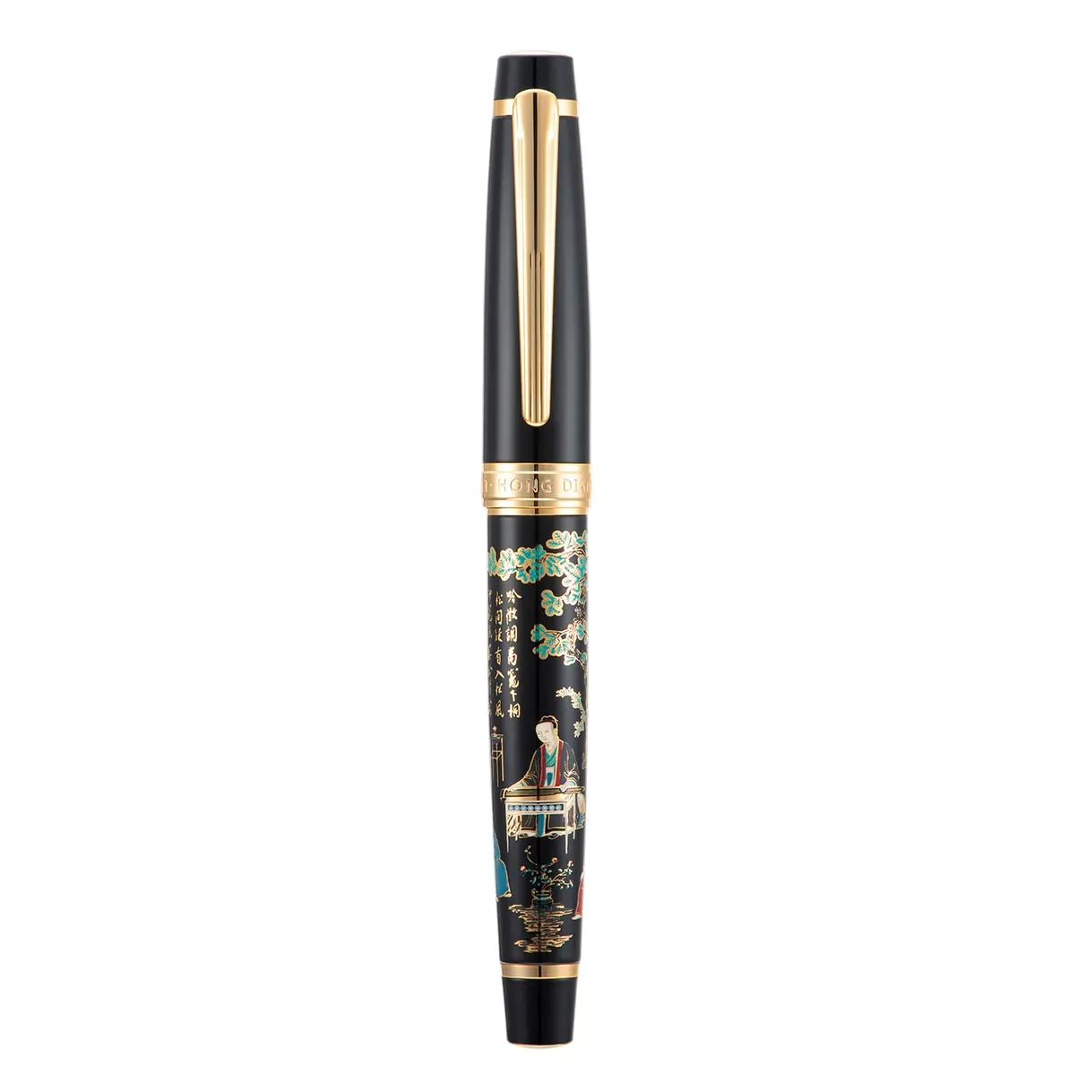 HONG DIAN 231 Chinese Classical Fountain Pen Fine Gold Nib 0.5mm (136mm) | Smooth Writing Pen with Ink Converter - view 2
