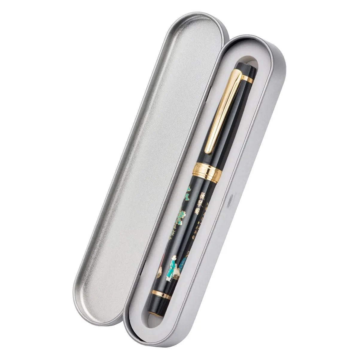 HONG DIAN 231 Chinese Classical Fountain Pen Fine Gold Nib 0.5mm (136mm) | Smooth Writing Pen with Ink Converter - view 3