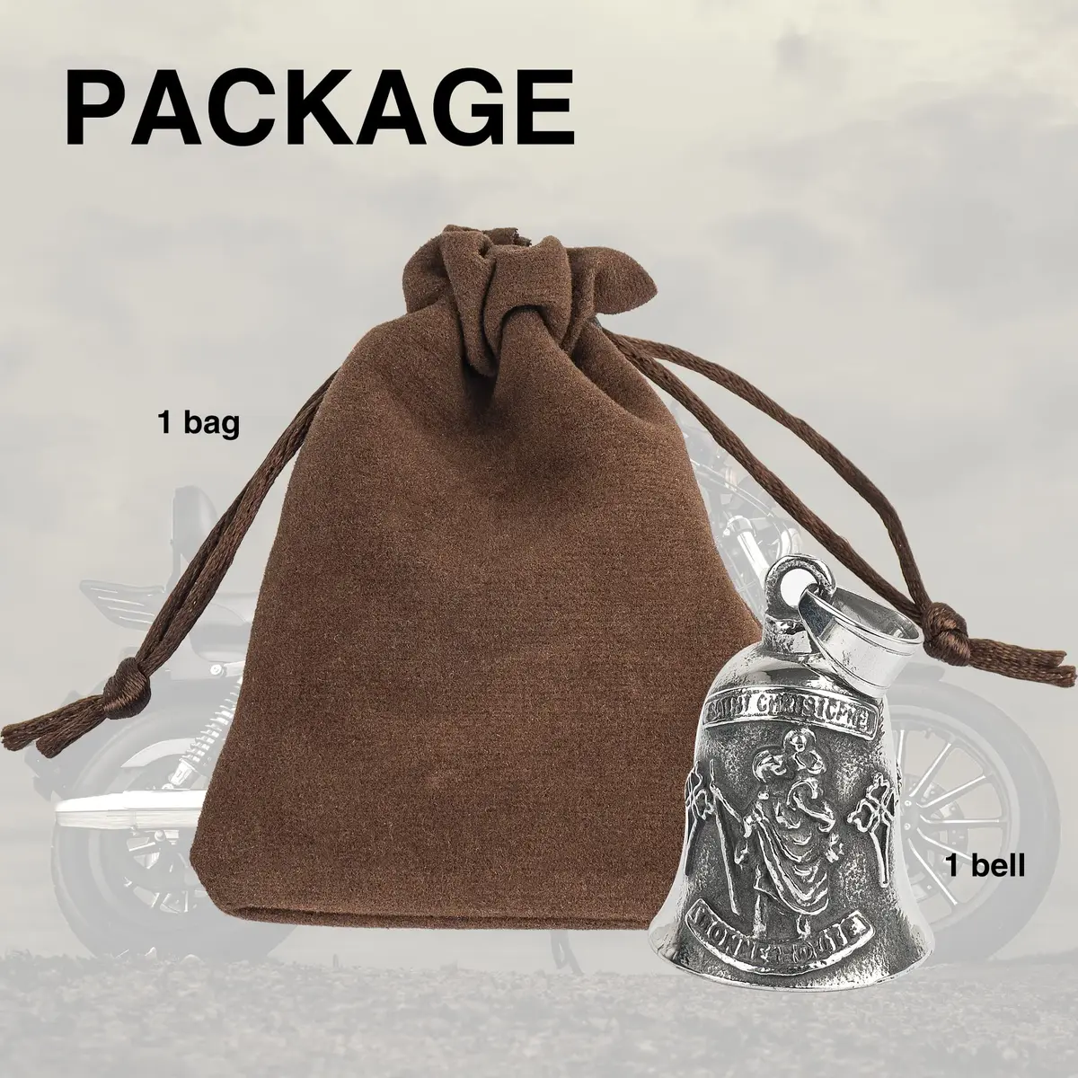 Omoojee Motorcycle Bell Guardian Angel for Luck Drive Safe | Unique 3D Design, Universal Fit, Gift Ready - view 6