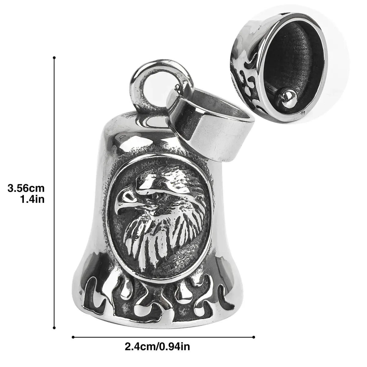 Omoojee Eagle Bell for Luck & Safe Drive | Metal Motorcycle & Bicycle Accessory - view 3