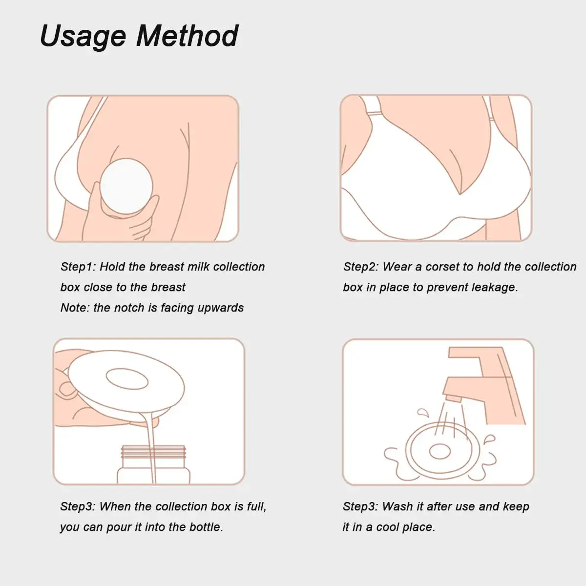 Zdolmy Breast Shells with Plugs, 2 Count (60ml) | Protects Sore Nipples, Collects Leaks - view 6