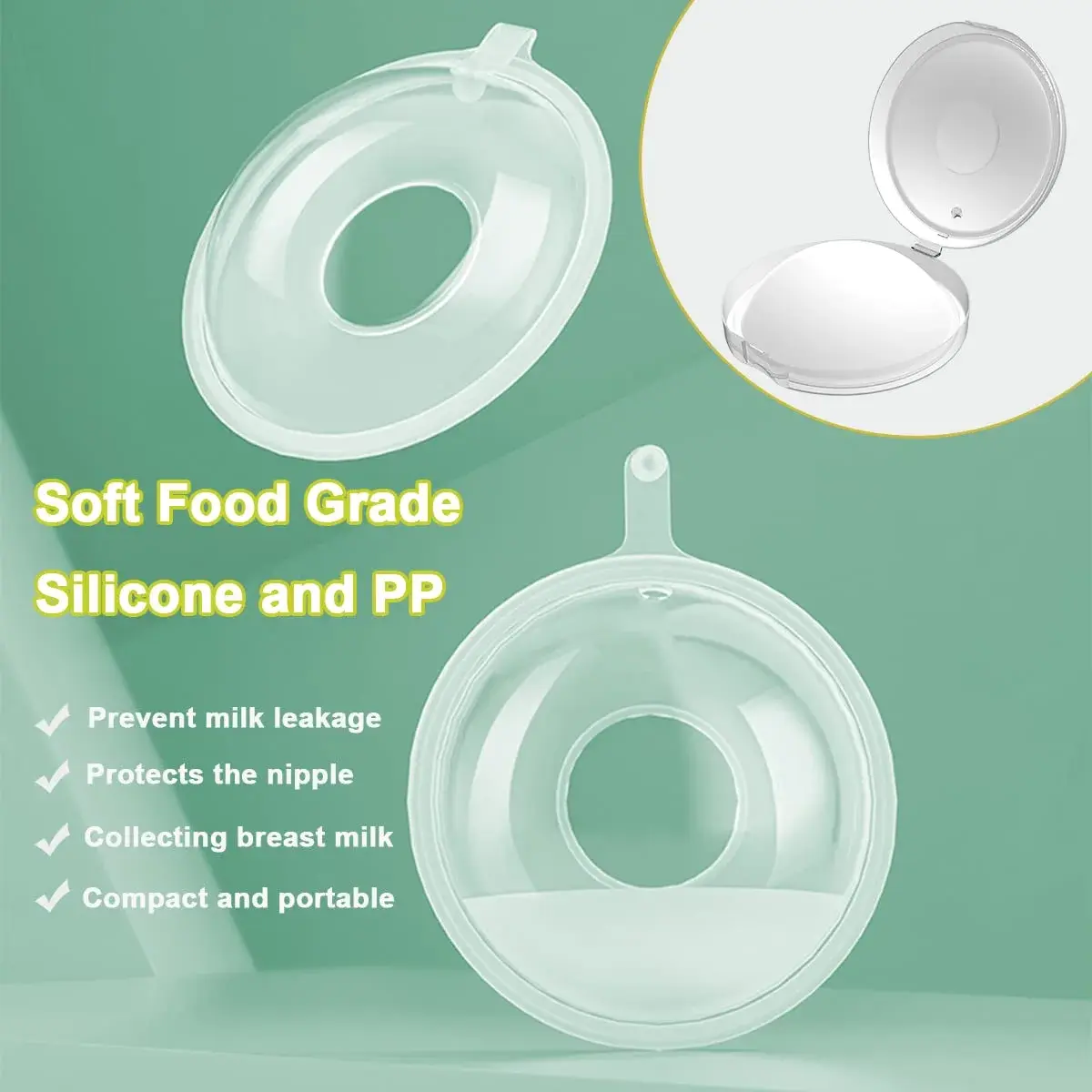 Zdolmy Breast Shells with Plugs, 2 Count (60ml) | Protects Sore Nipples, Collects Leaks - view 2