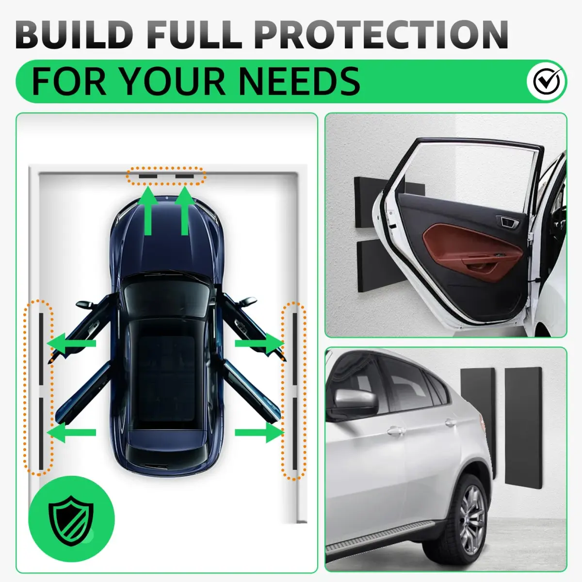 PICK FOR LIFE Garage Wall Protector 4 Pack 42cm (16.5") x 13.4cm (5.3") x 2cm (0.8") | Protects Car Doors from Scratches & Dents - view 2
