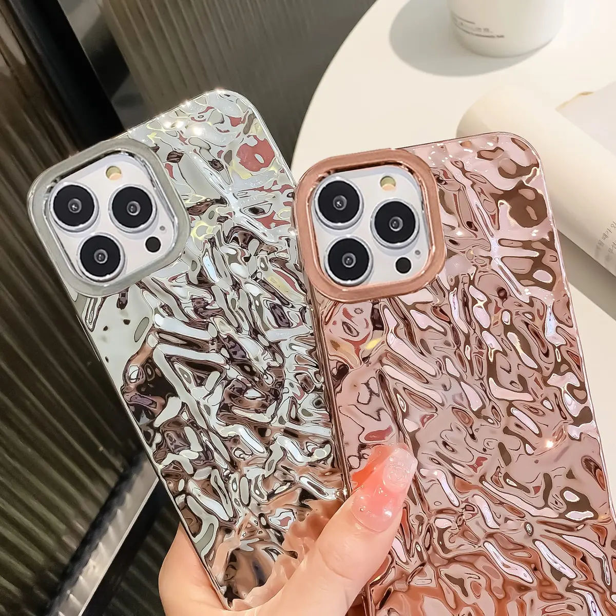 ekoneda Compatible for iPhone 14 Pro Case Cute Luxury Designer Tin Foil Pleated 6.1Inch | Sparkly Silicone Slim Fit - view 4