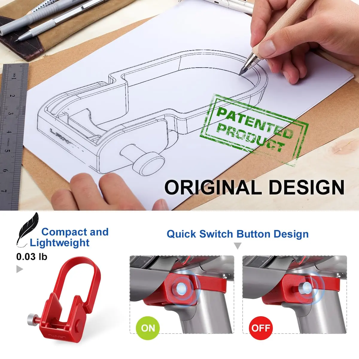 LANMU Trigger Lock Accessory Compatible with Outsize+ Cordless Vacuum | Easy Control & Lightweight - view 4
