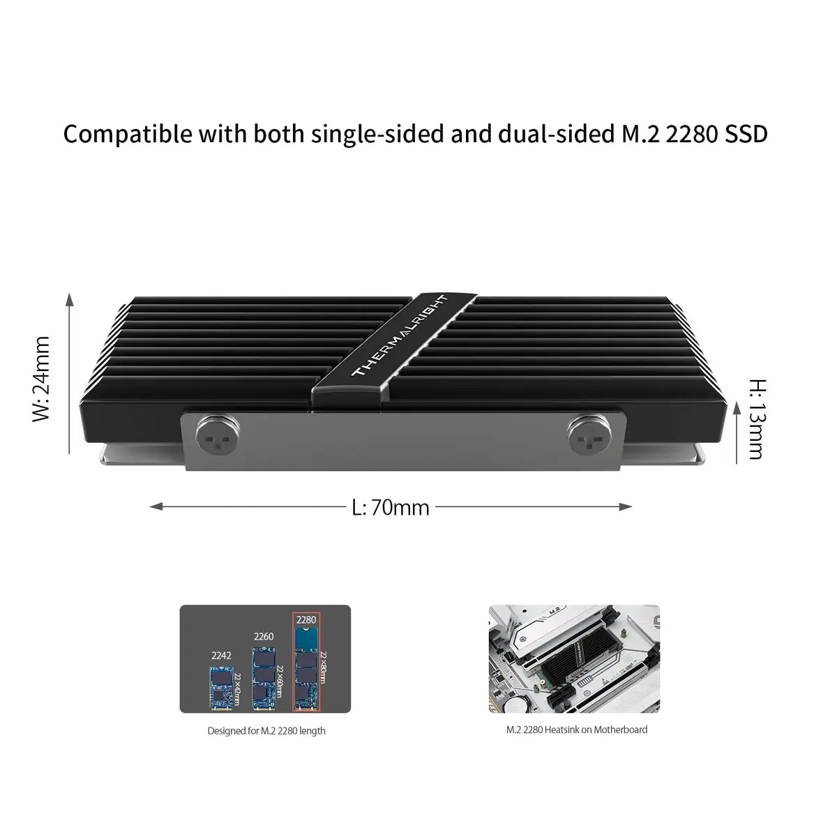 Thermalright TR-M.2 2280 Heatsink for SSD Cooling | Aluminum, High Performance, Black - view 5