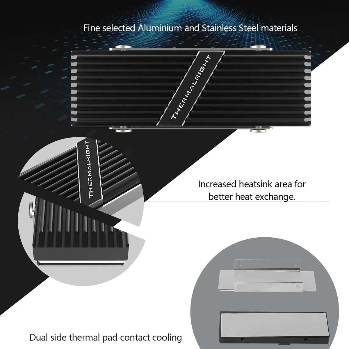 Thermalright TR-M.2 2280 Heatsink for SSD Cooling | Aluminum, High Performance, Black - view 3