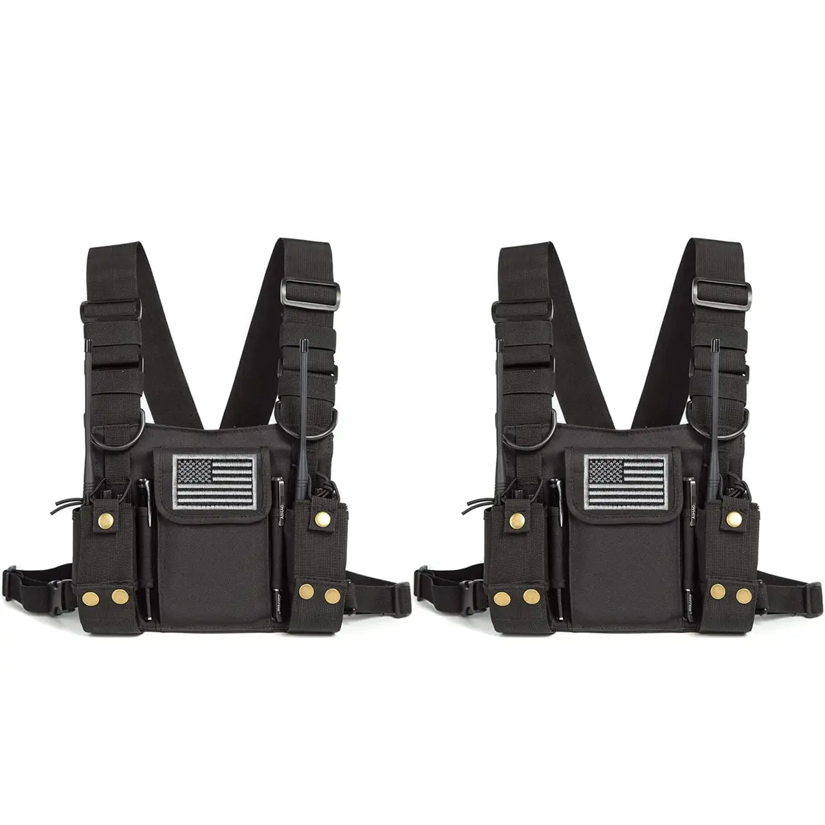 LUITON Radio Shoulder Holster Chest Harness for Two-Way Radio | Adjustable Nylon Tactical Vest (0.63kg, 2 Pack) - main product image