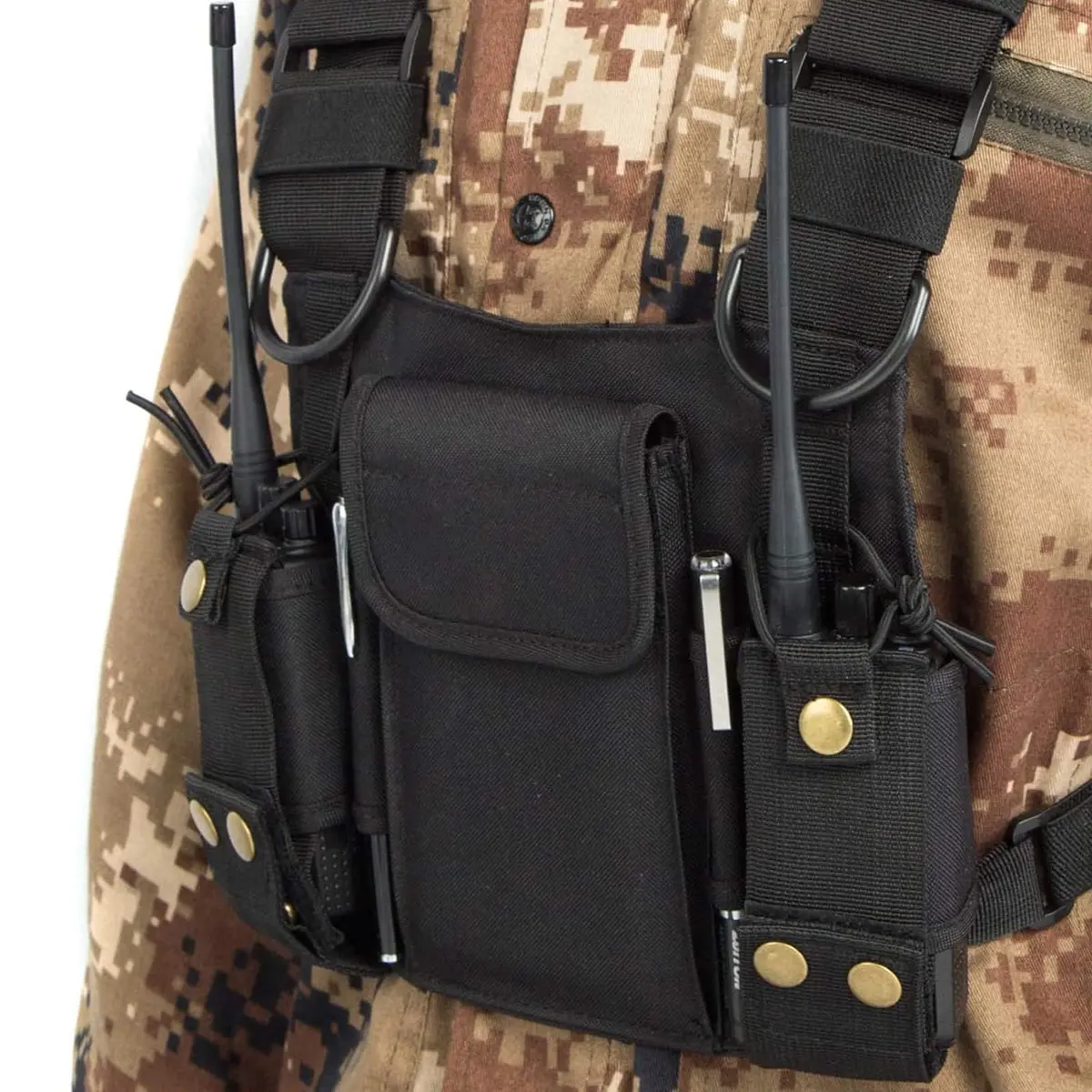 LUITON Radio Shoulder Holster Chest Harness for Two-Way Radio | Adjustable Nylon Tactical Vest (0.63kg, 2 Pack) - view 3